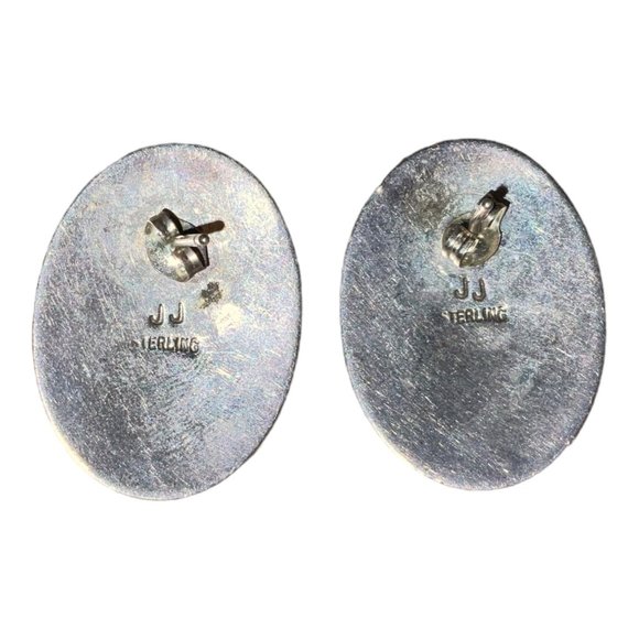 Pierced Earrings Lapis Lazuli JJ Sterling Silver Johnny Johnson Navajo Native Am - Picture 4 of 4